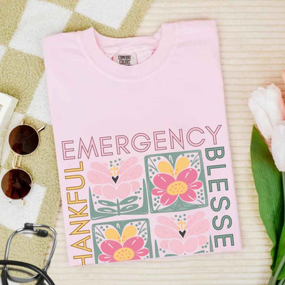 Thankful & Blessed Emergency Nurse Fall T-shirt