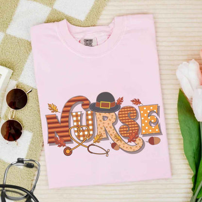 Thanksgiving Fall Nurse T-shirt