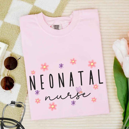 Nicu Neonatal Nurse Floral T-shirt