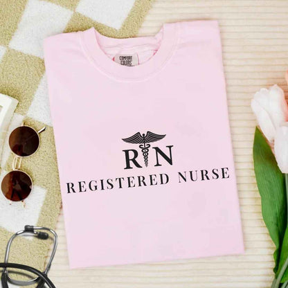 Registered Nurse Medical 'Caduceus' Symbol Minimalist T-shirt