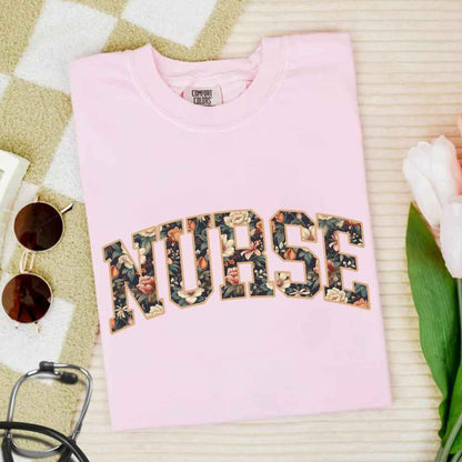 General Nurse Fall Floral College T-shirt