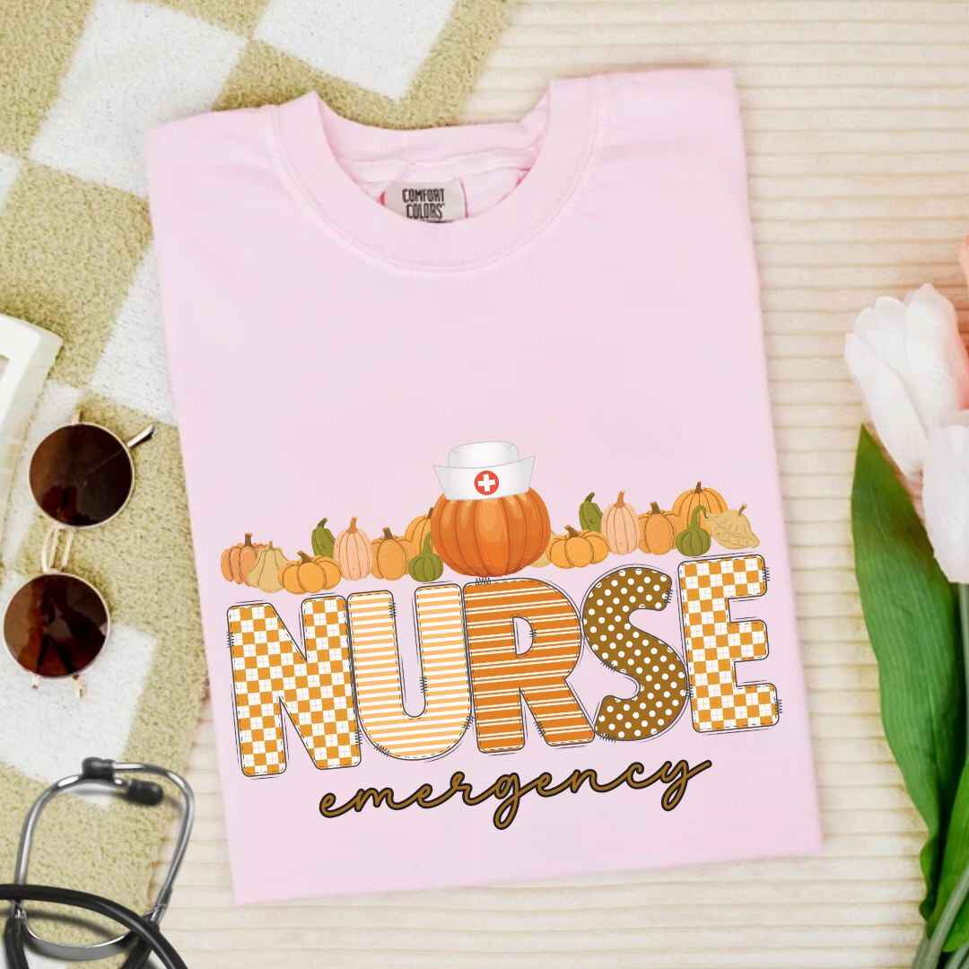 Emergency Nurse Pumpkin Fall T-shirt