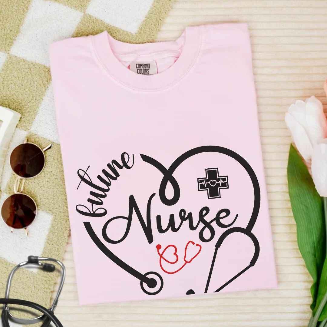 Future Nurse Heart Stethoscope T-shirt