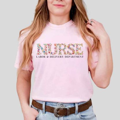 Labor And Delivery L&D Nurse Labor And Delivery Department Floral T-shirt