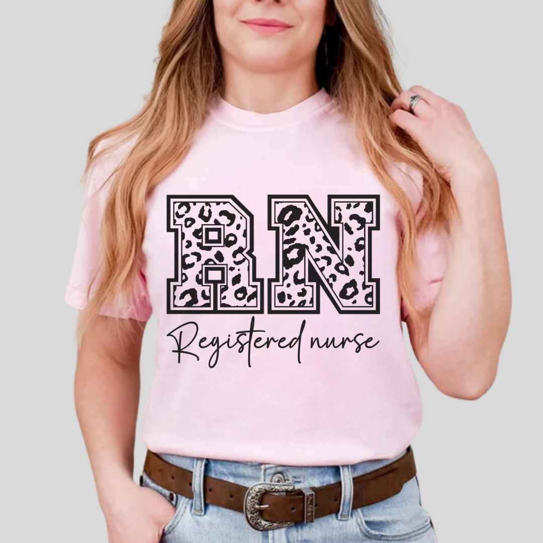 Registered Nurse RN Leopard Print T-shirt