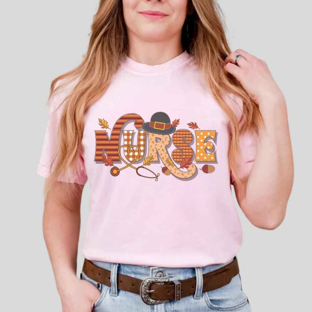 Thanksgiving Fall Nurse T-shirt