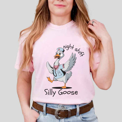 Night Shift Silly Goose Funny T-shirt