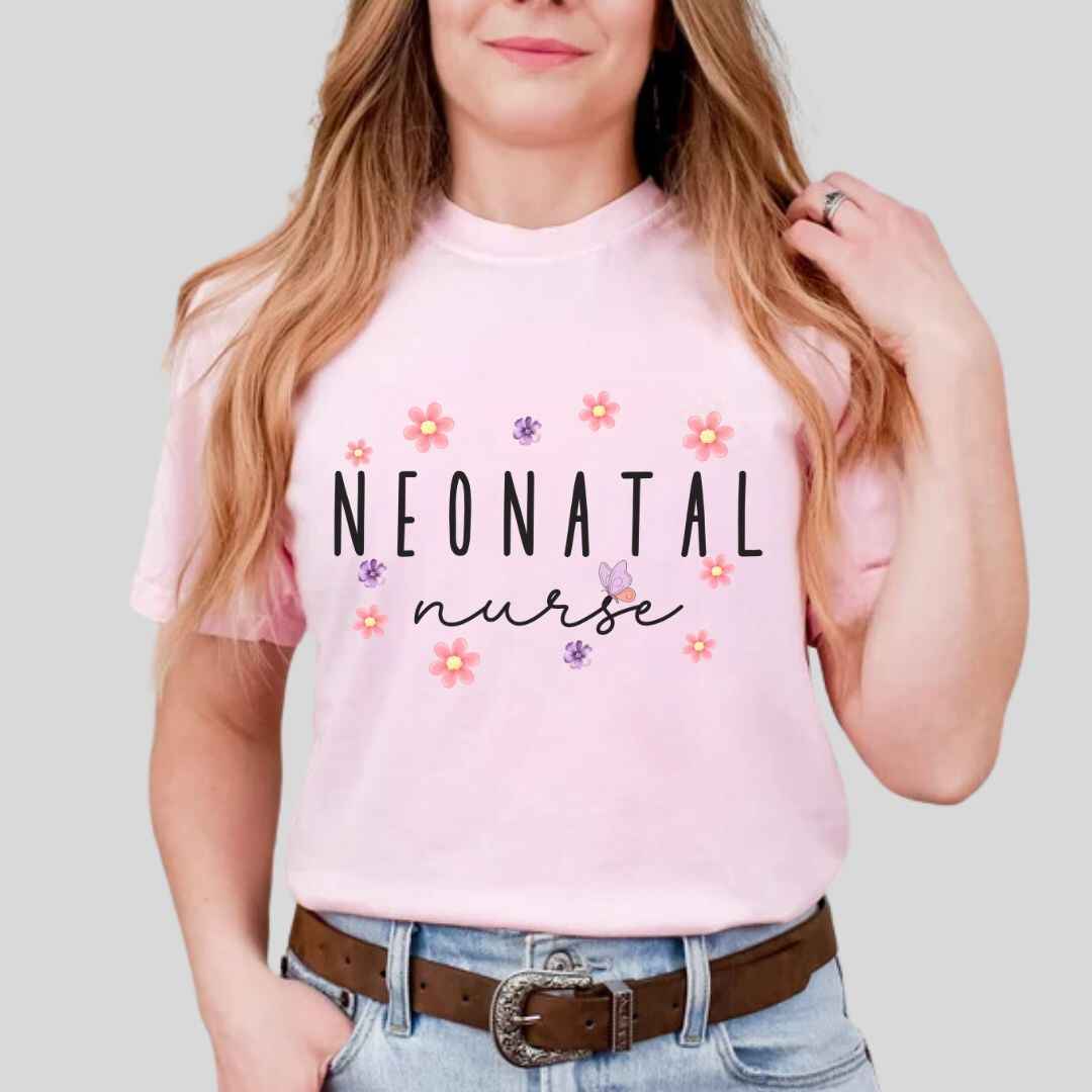 Nicu Neonatal Nurse Floral T-shirt