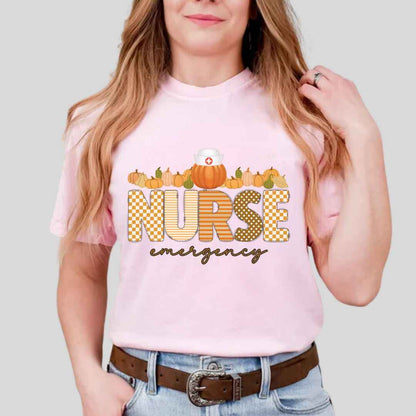 Emergency Nurse Pumpkin Fall T-shirt