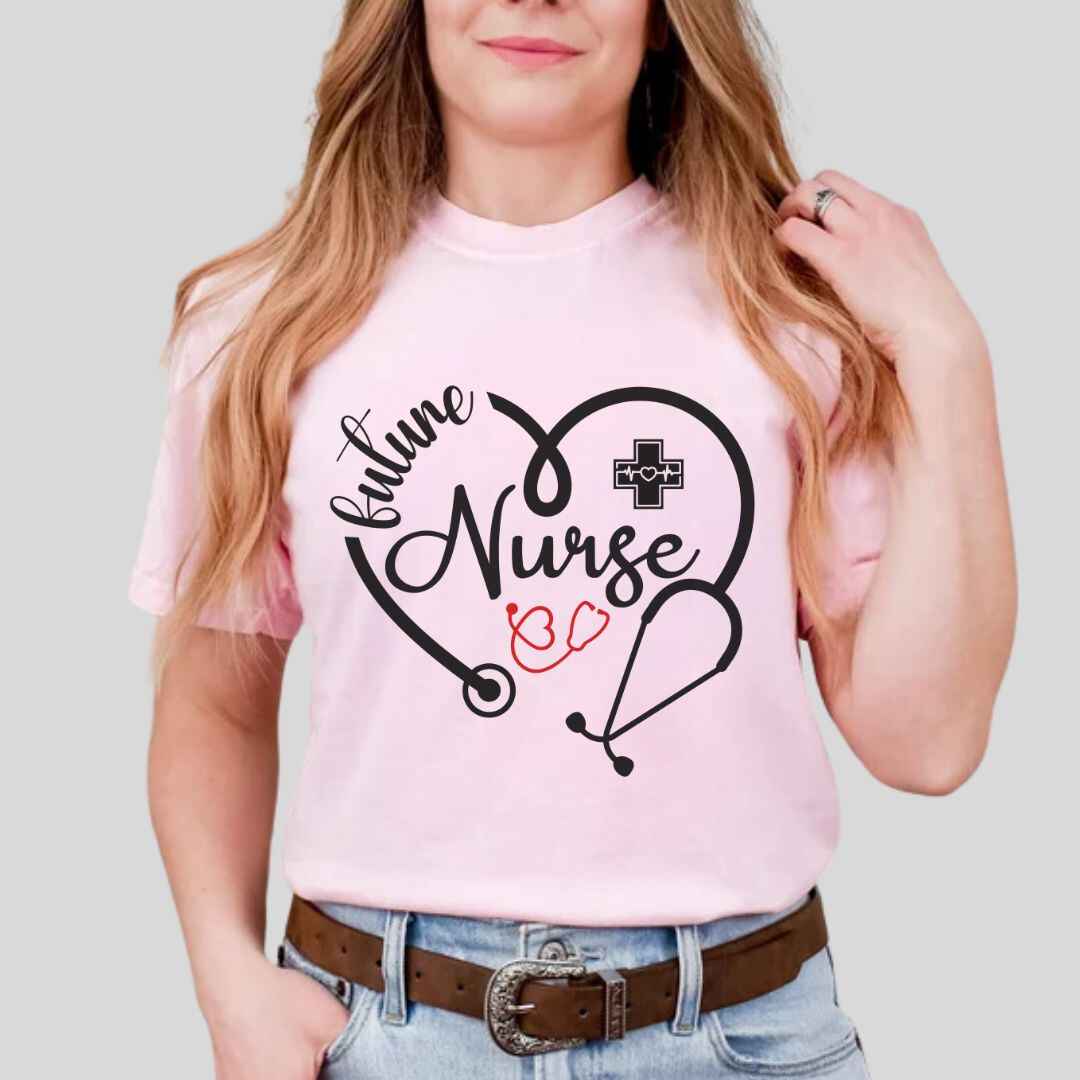 Future Nurse Heart Stethoscope T-shirt