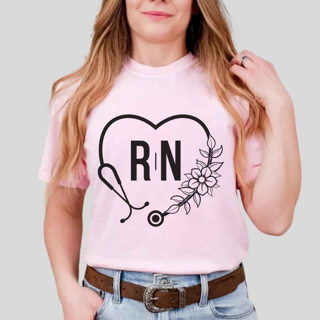 Registered Nurse Heart Stethoscope T-shirt