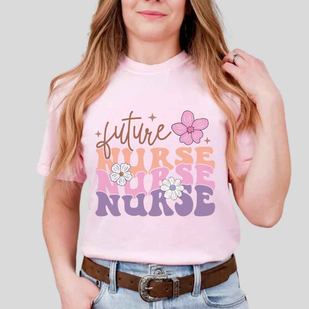 Retro Wavy Future Nurse T-shirt