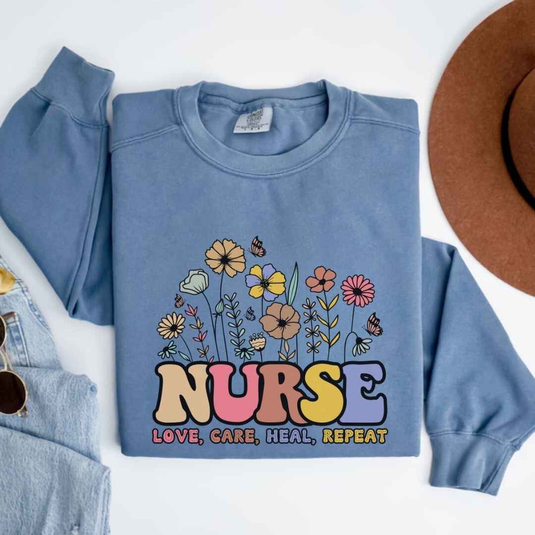 Love, Care, Heal, Repeat Nurse Sweatshirt