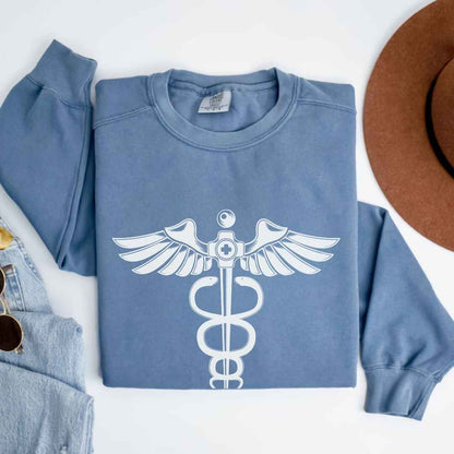 Medical 'Caduceus' Symbol Minimalist Sweatshirt