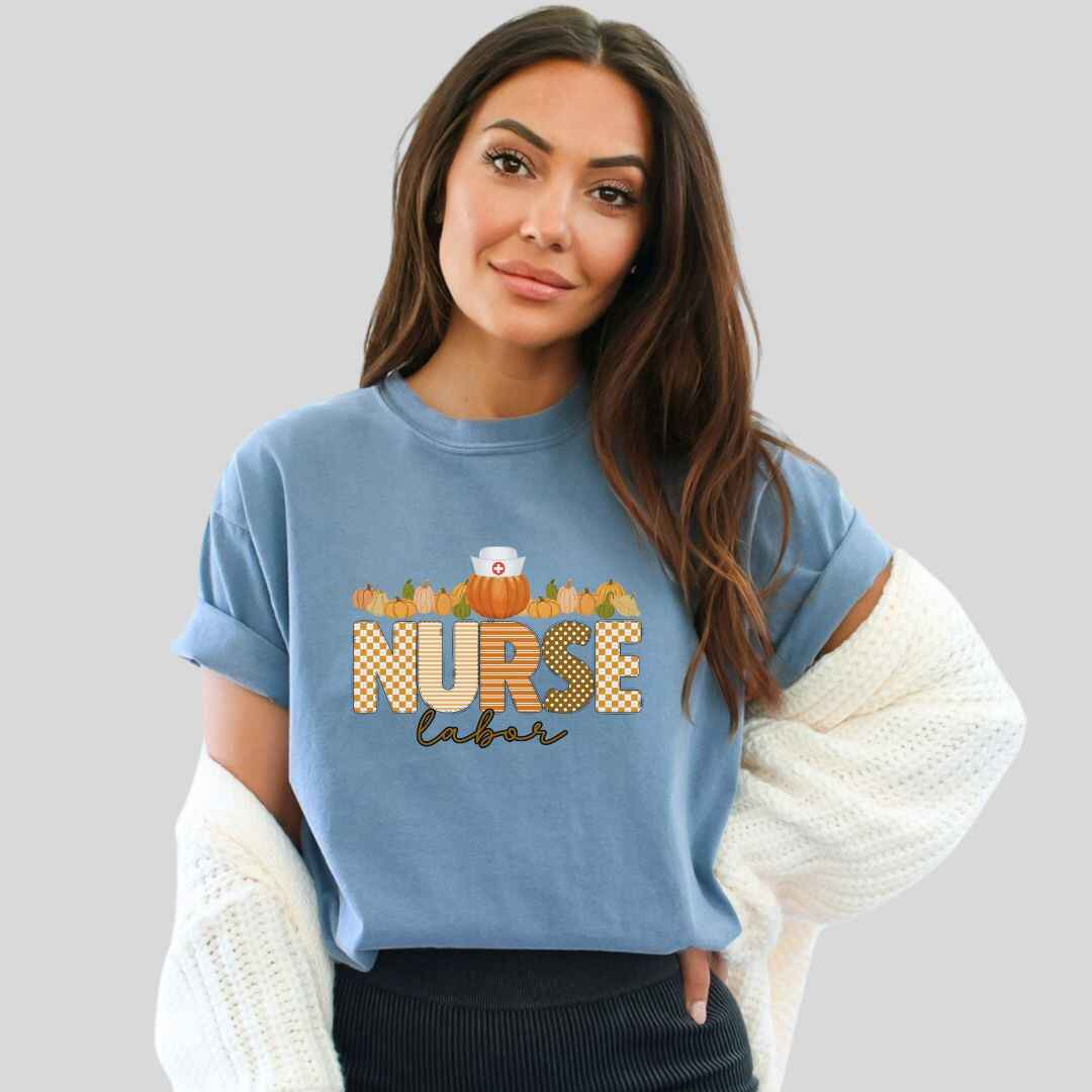 L&D Pumpkin Fall Nurse T-shirt