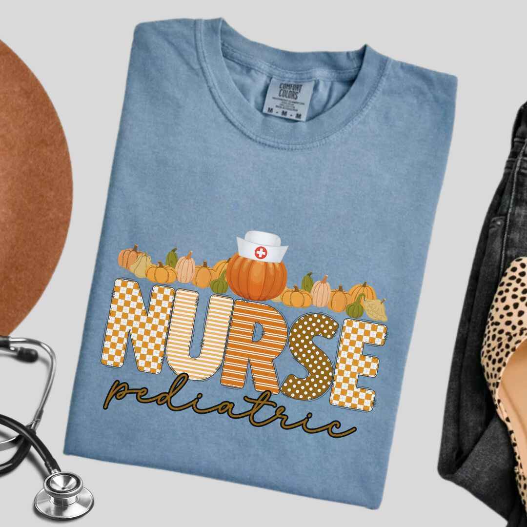 Pediatric Nurse Pumpkin Fall T-shirt