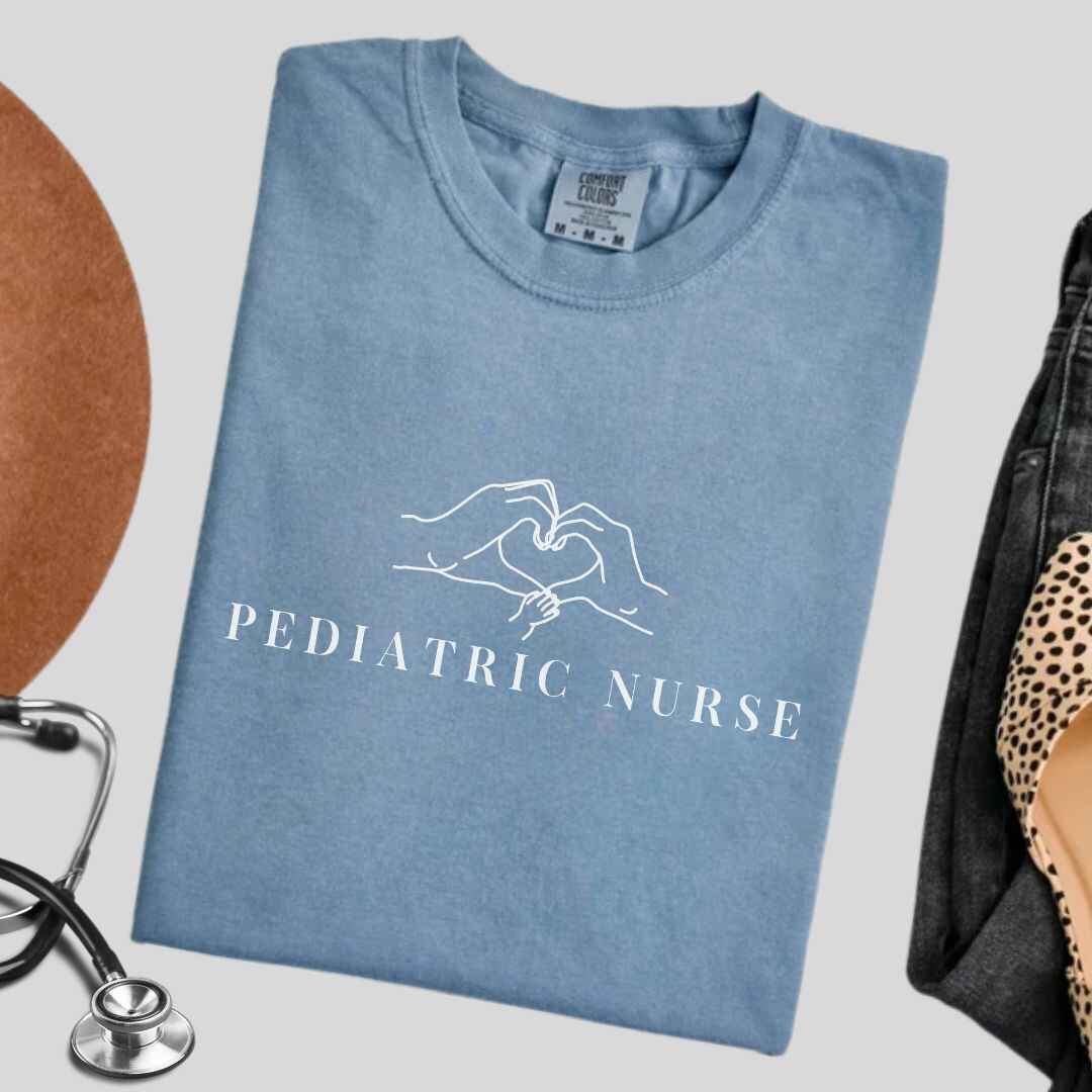 Pediatric Nurse 'Heart Hands' Minimalist T-shirt