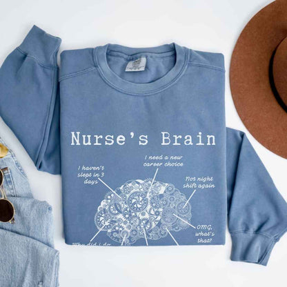 Nurse's Brain Funny Sweatshirt