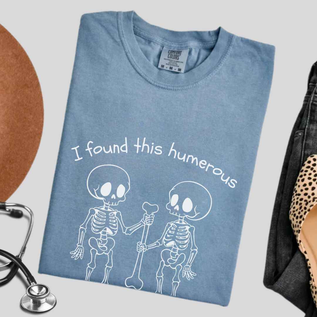 I Found This Humerous Funny Skeleton Nurse T-shirt