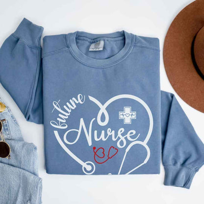 Future Nurse Heart Stethoscope Sweatshirt