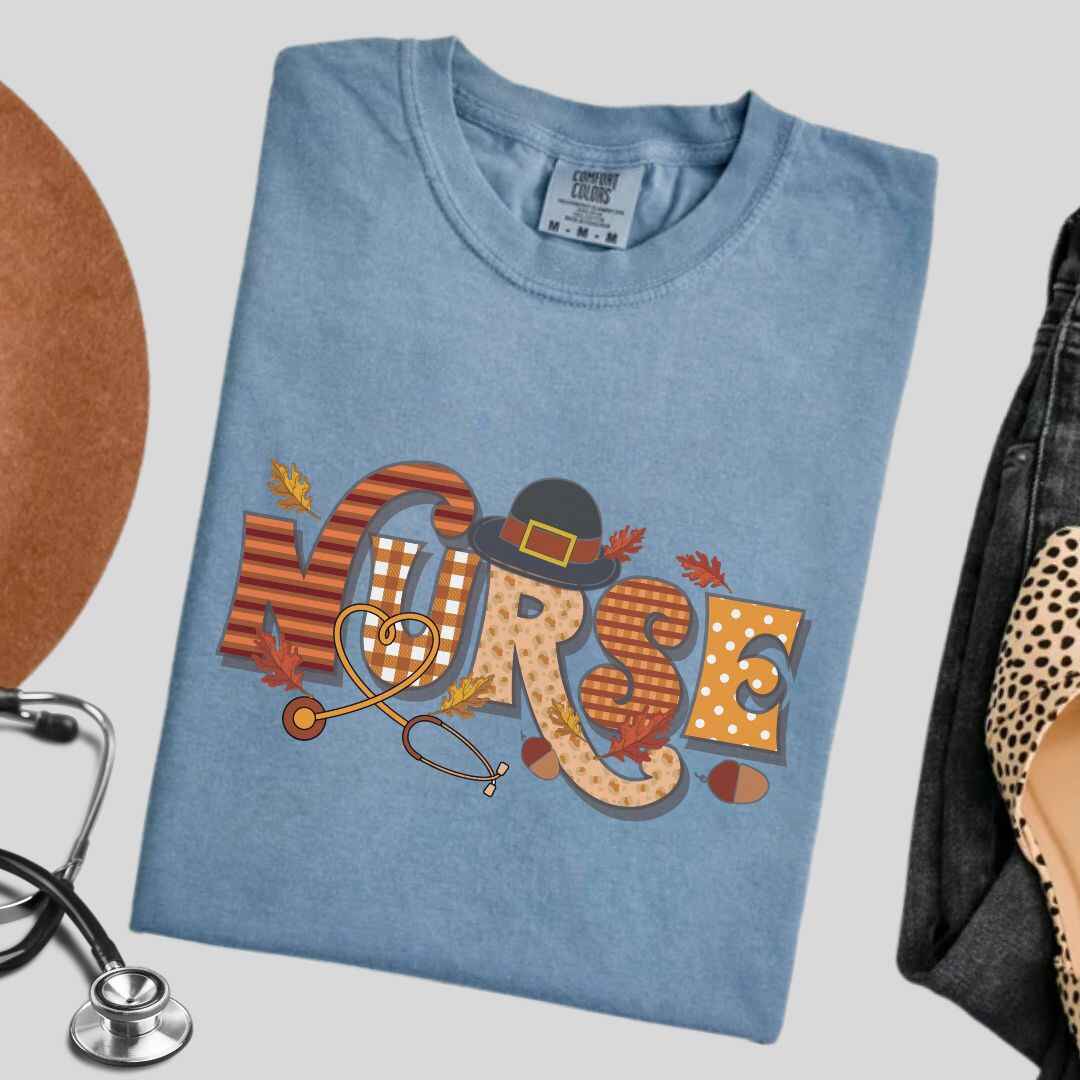 Thanksgiving Fall Nurse T-shirt