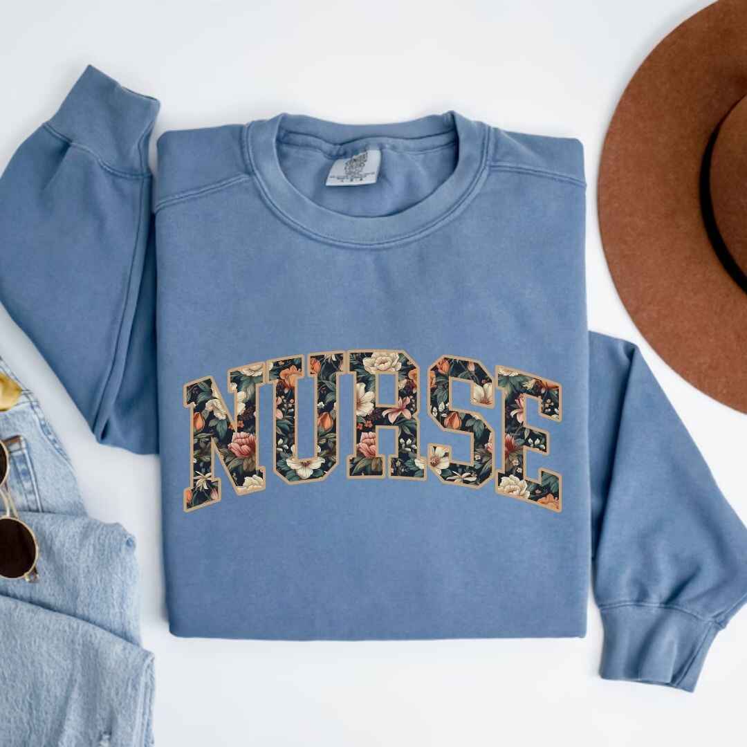 General Nurse Fall Floral College Sweatshirt