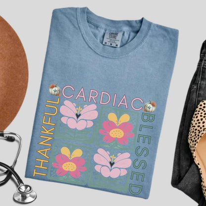 Thankful & Blessed Cardiac Nurse Fall T-shirt