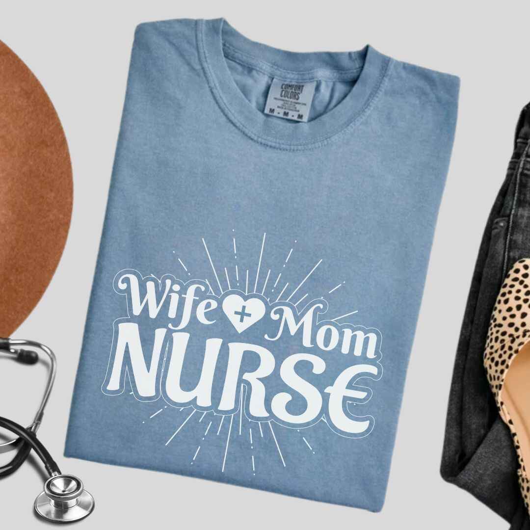 Wife, Mom, Nurse Sun Rays T-shirt