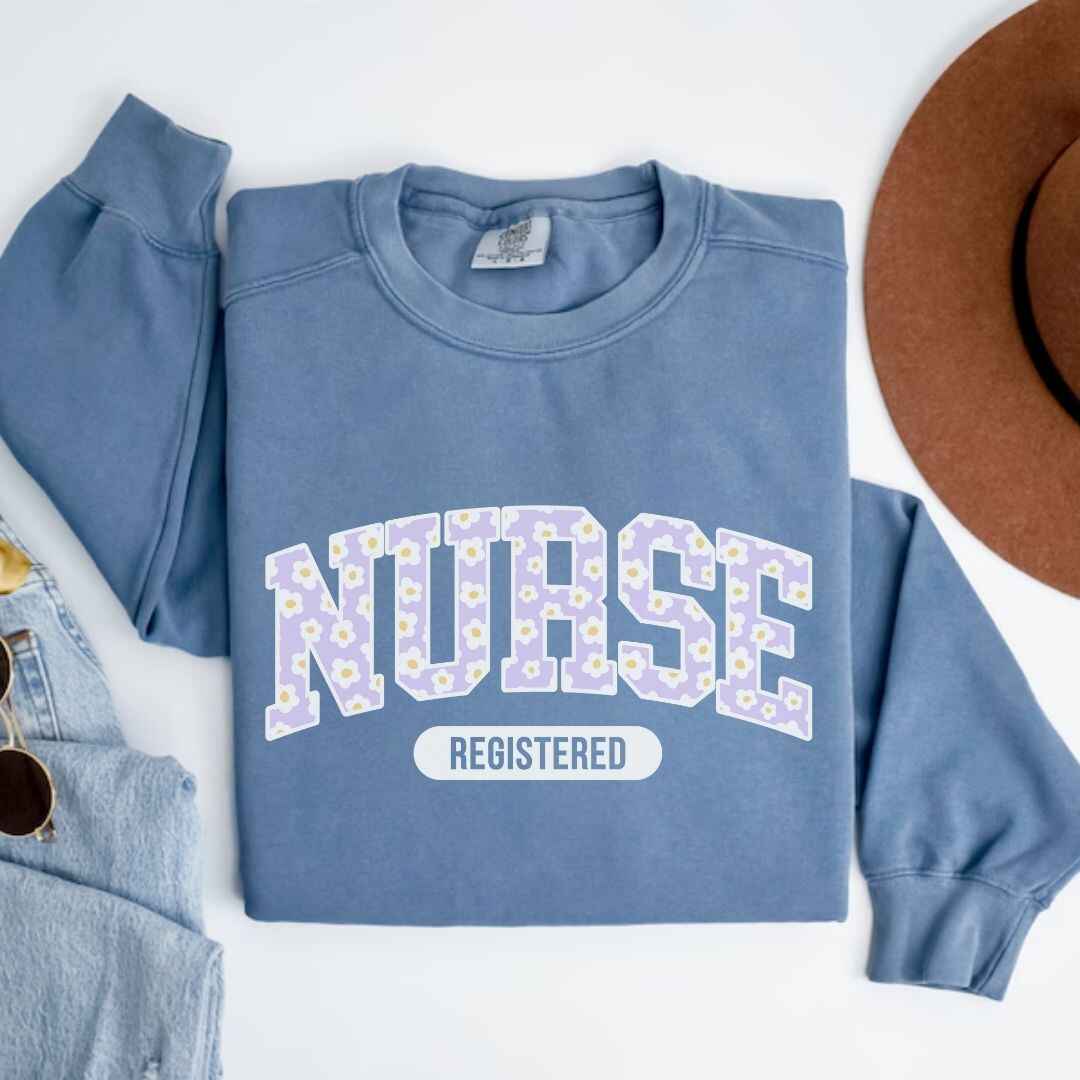 Registered Nurse Bright Floral College Sweatshirt