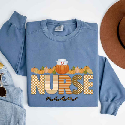 Nicu Neonatal Nurse Pumpkin Fall Sweatshirt