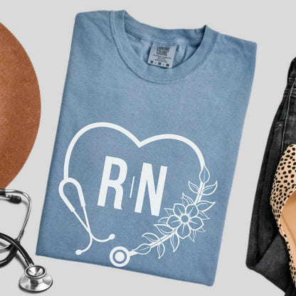 Registered Nurse Heart Stethoscope T-shirt