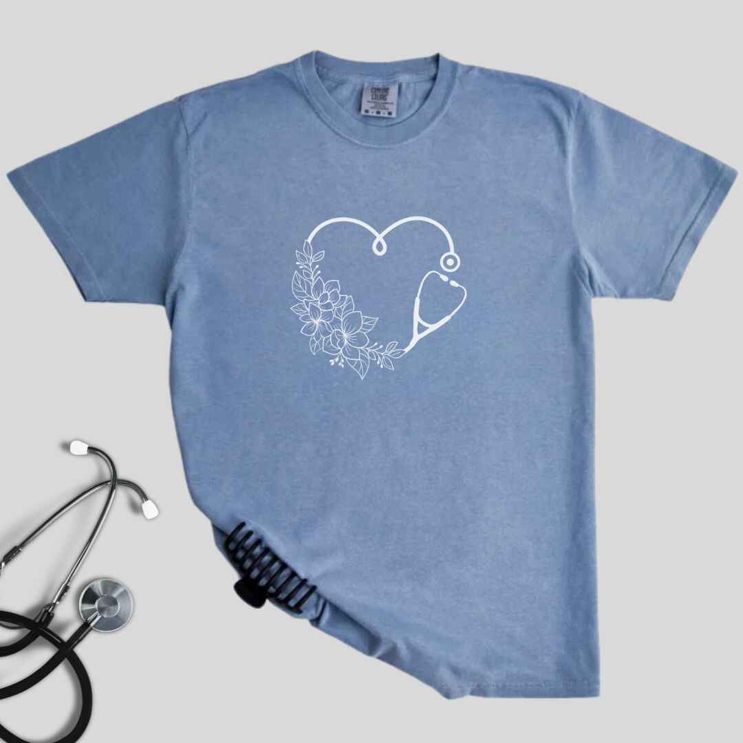 General Nurse Heart Stethoscope Minimal T-shirt