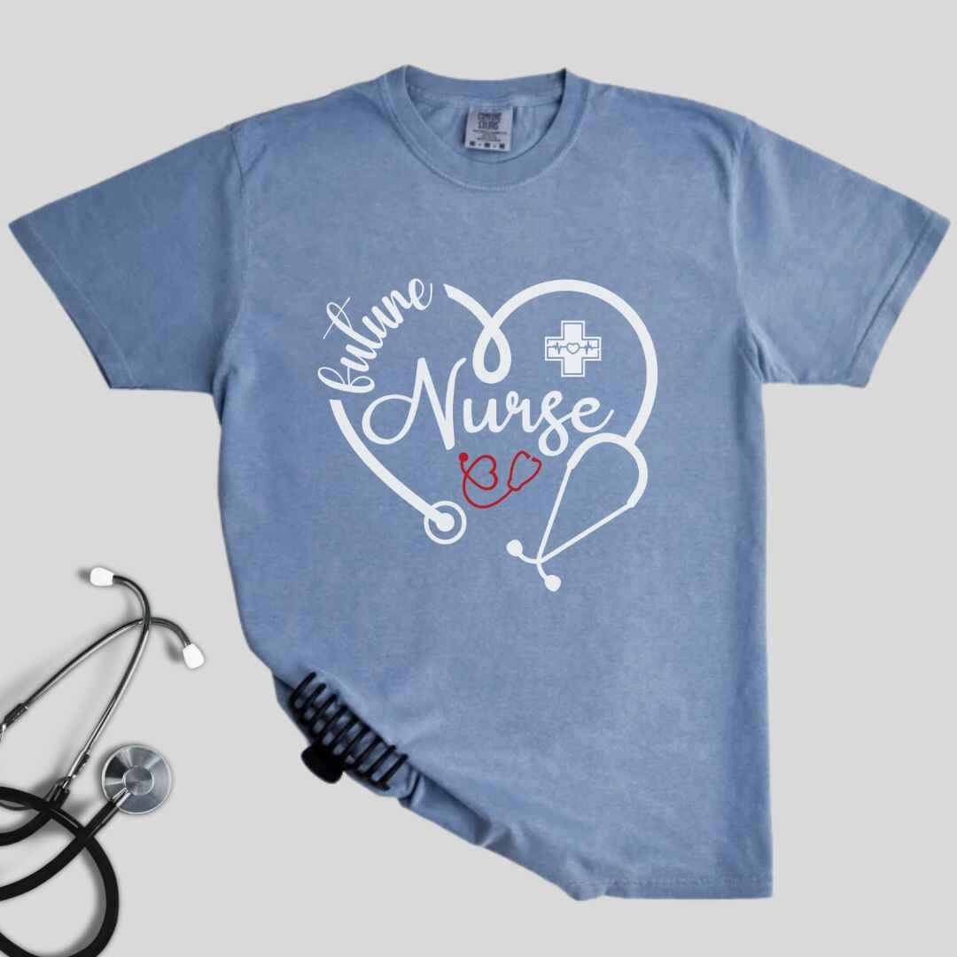 Future Nurse Heart Stethoscope T-shirt