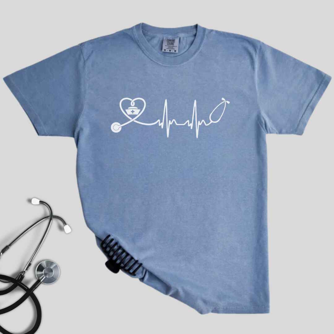 Heart, EKG Stethoscope Minimalist T-shirt