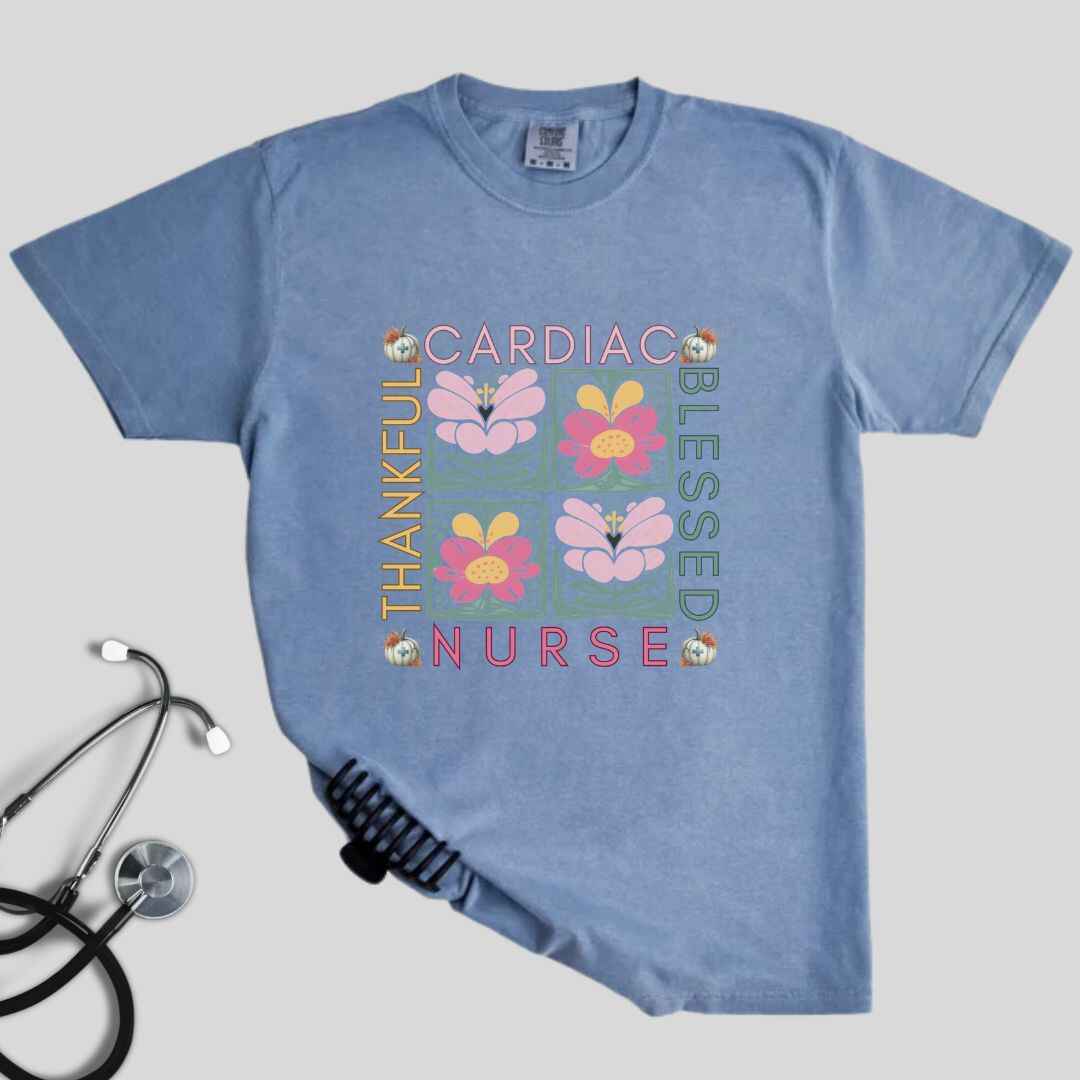 Thankful & Blessed Cardiac Nurse Fall T-shirt