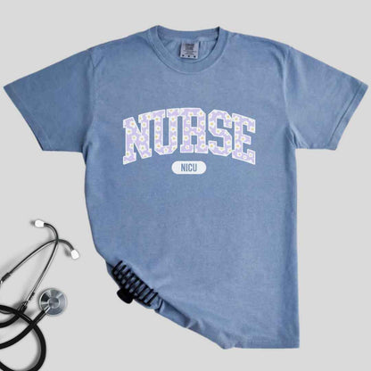 Nicu Neonatal Nurse Bright Floral College T-shirt