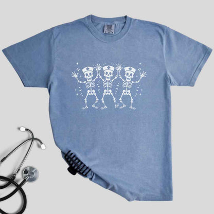 Spooky Dancing Skeletons Funny Nurse T-shirt