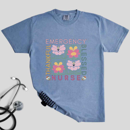 Thankful & Blessed Emergency Nurse Fall T-shirt