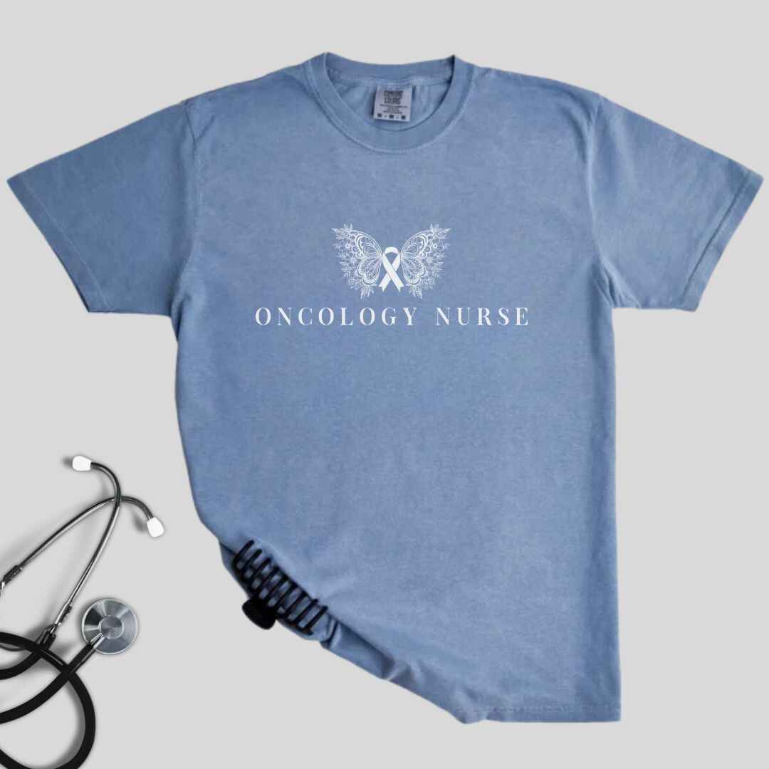 Oncology Nurse Cancer Butterfly Minimalist T-shirt