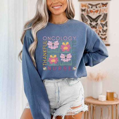 Thankful & Blessed Oncology Nurse Fall Sweatshirt