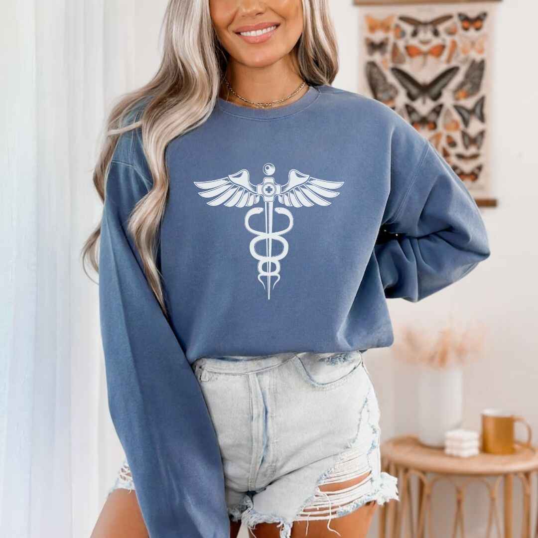 Medical 'Caduceus' Symbol Minimalist Sweatshirt