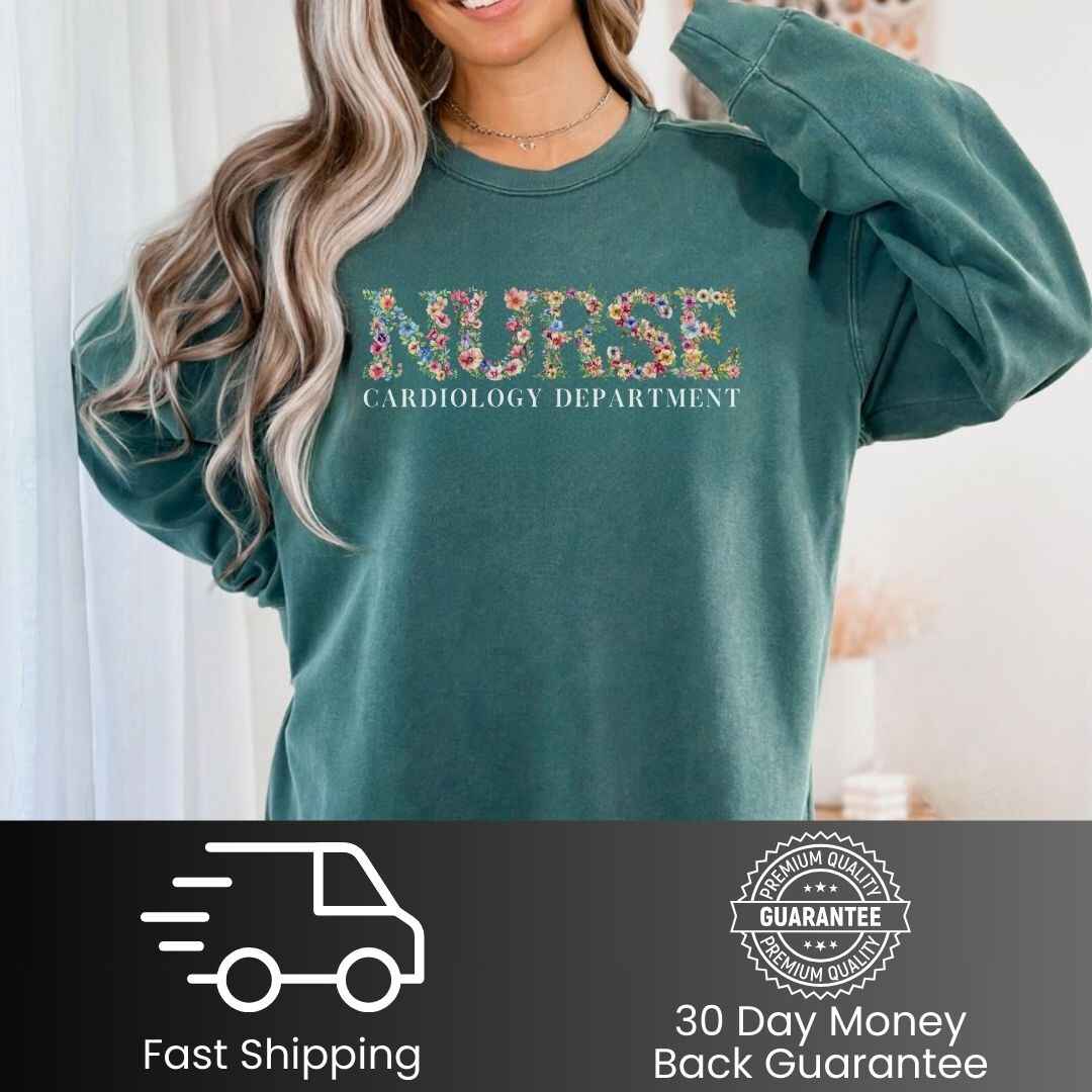 Cardiac Nurse Cardiology Department Floral Sweatshirt