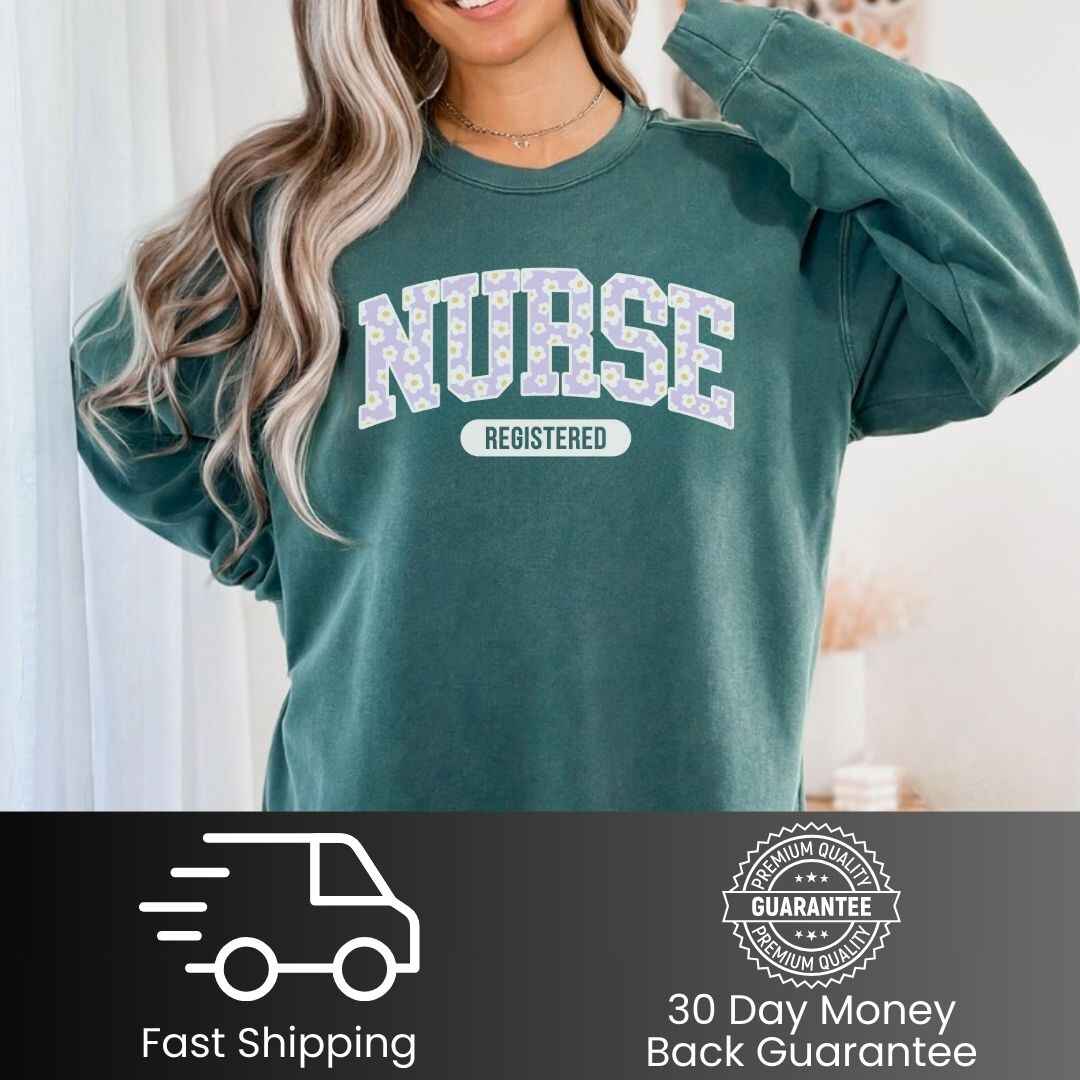 Registered Nurse Bright Floral College Sweatshirt