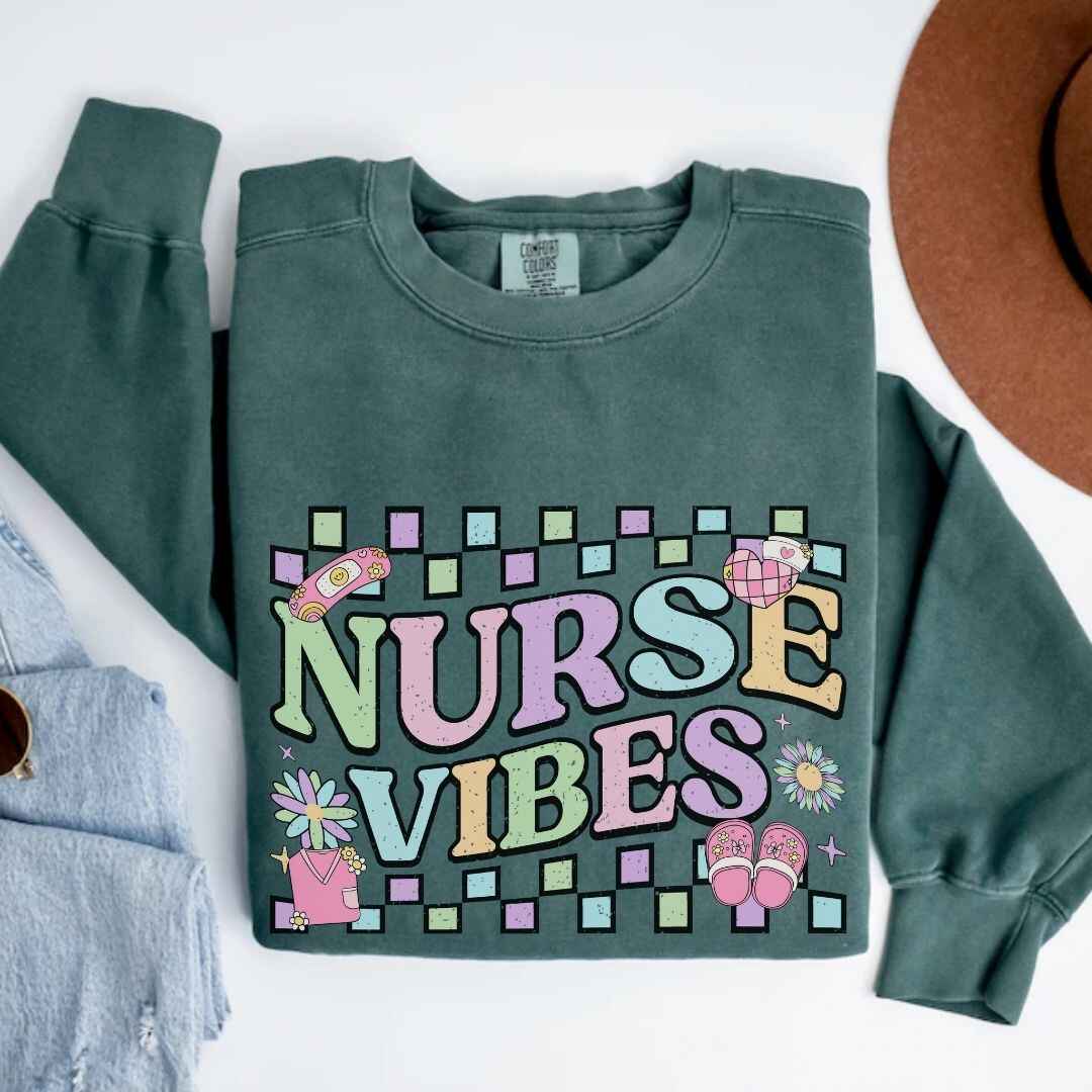 Retro Nurse Vibes Nurse Sweatshirt