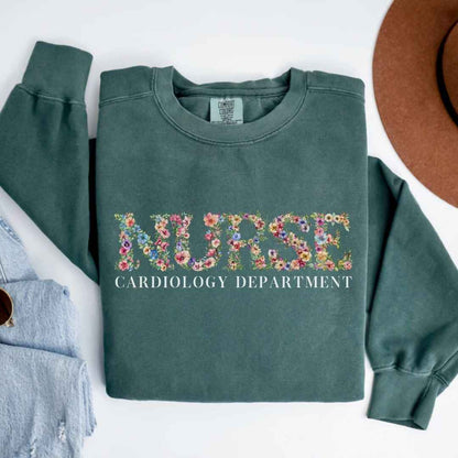 Cardiac Nurse Cardiology Department Floral Sweatshirt