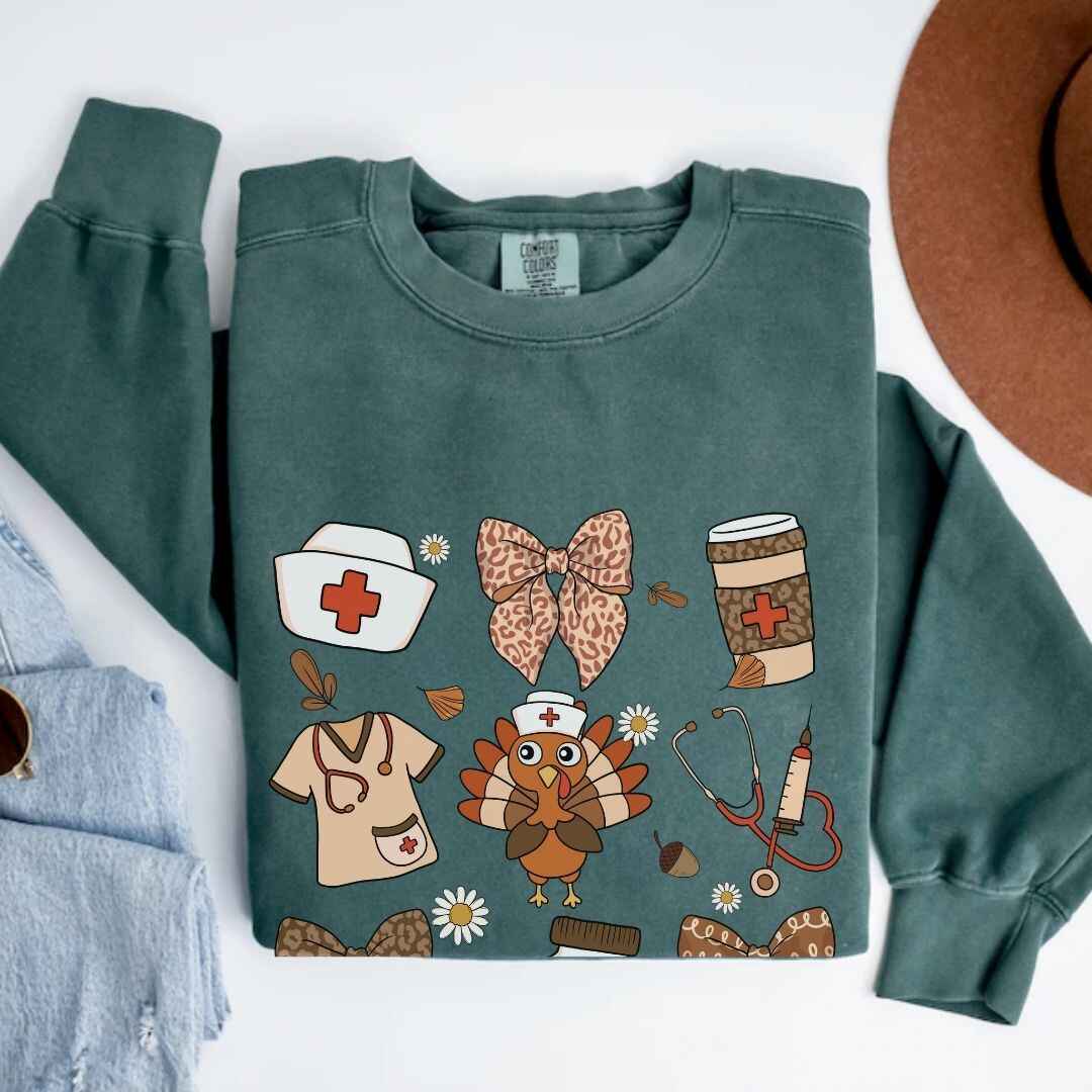 Thanksgiving Fall Nurse Coquette Sweatshirt