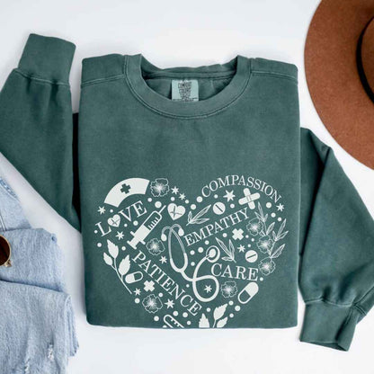 Love, Compassion, Empathy Heart Sweatshirt