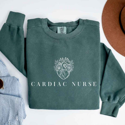 Cardiac Nurse Heart Anatomy Minimalist Sweatshirt