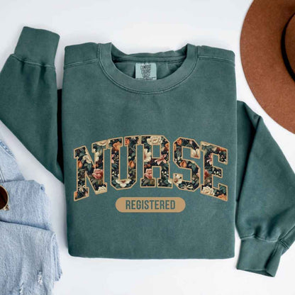 Registered Nurse Fall Floral College Sweatshirt