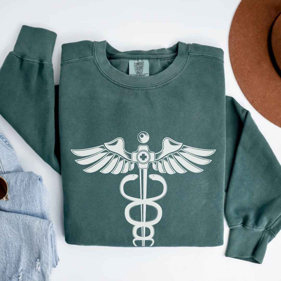 Medical 'Caduceus' Symbol Minimalist Sweatshirt